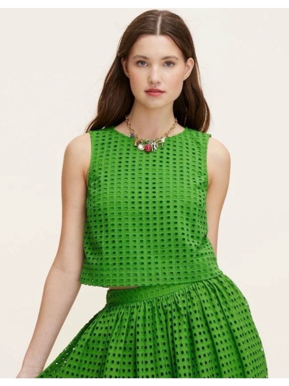kate spade x target Bright Green Eyelet Crop Top